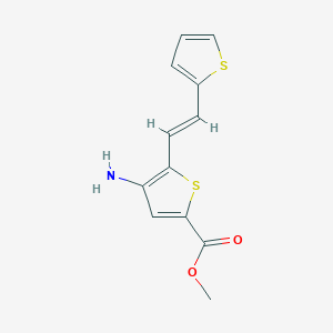 molecular formula C12H11NO2S2 B428806 Methyl 4-amino-5-[2-(2-thienyl)vinyl]-2-thiophenecarboxylate 
