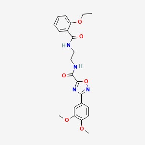 3-(3,4-dimethoxyphenyl)-N-{2-[(2-ethoxybenzoyl)amino]ethyl}-1,2,4-oxadiazole-5-carboxamide