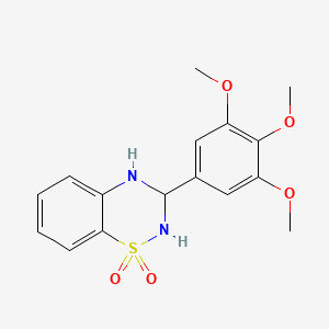 molecular formula C16H18N2O5S B4288071 3-(3,4,5-trimethoxyphenyl)-3,4-dihydro-2H-1,2,4-benzothiadiazine 1,1-dioxide 