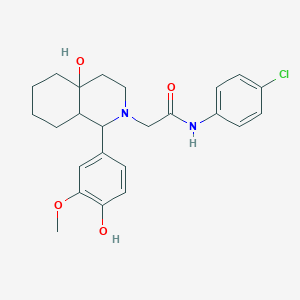 N-(4-chlorophenyl)-2-[4a-hydroxy-1-(4-hydroxy-3-methoxyphenyl)octahydro-2(1H)-isoquinolinyl]acetamide