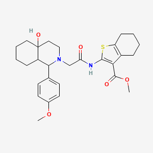 molecular formula C28H36N2O5S B4288103 methyl 2-({[4a-hydroxy-1-(4-methoxyphenyl)octahydro-2(1H)-isoquinolinyl]acetyl}amino)-4,5,6,7-tetrahydro-1-benzothiophene-3-carboxylate 