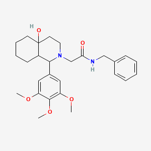 molecular formula C27H36N2O5 B4288107 N-benzyl-2-[4a-hydroxy-1-(3,4,5-trimethoxyphenyl)octahydro-2(1H)-isoquinolinyl]acetamide 