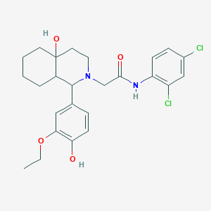 molecular formula C25H30Cl2N2O4 B4288110 N-(2,4-dichlorophenyl)-2-[1-(3-ethoxy-4-hydroxyphenyl)-4a-hydroxyoctahydro-2(1H)-isoquinolinyl]acetamide 