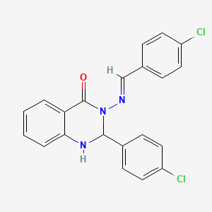 3-[(4-chlorobenzylidene)amino]-2-(4-chlorophenyl)-2,3-dihydro-4(1H)-quinazolinone