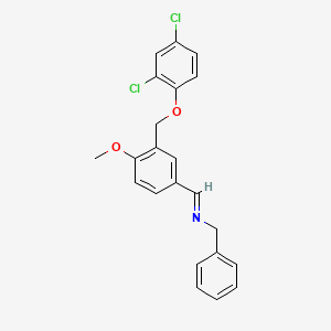 N-{3-[(2,4-dichlorophenoxy)methyl]-4-methoxybenzylidene}-1-phenylmethanamine
