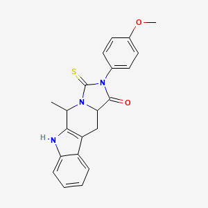 molecular formula C21H19N3O2S B4288138 2-(4-methoxyphenyl)-5-methyl-3-thioxo-2,3,5,6,11,11a-hexahydro-1H-imidazo[1',5':1,6]pyrido[3,4-b]indol-1-one 