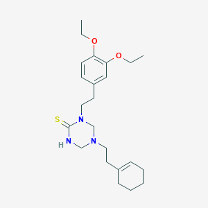 5-[2-(1-cyclohexen-1-yl)ethyl]-1-[2-(3,4-diethoxyphenyl)ethyl]-1,3,5-triazinane-2-thione