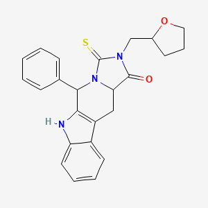 molecular formula C24H23N3O2S B4288165 5-phenyl-2-(tetrahydro-2-furanylmethyl)-3-thioxo-2,3,5,6,11,11a-hexahydro-1H-imidazo[1',5':1,6]pyrido[3,4-b]indol-1-one 