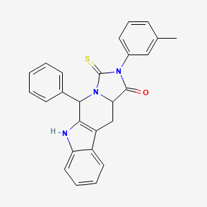 molecular formula C26H21N3OS B4288190 2-(3-methylphenyl)-5-phenyl-3-thioxo-2,3,5,6,11,11a-hexahydro-1H-imidazo[1',5':1,6]pyrido[3,4-b]indol-1-one 