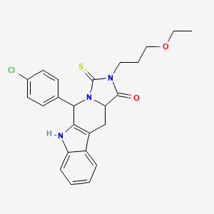 molecular formula C24H24ClN3O2S B4288198 5-(4-chlorophenyl)-2-(3-ethoxypropyl)-3-thioxo-2,3,5,6,11,11a-hexahydro-1H-imidazo[1',5':1,6]pyrido[3,4-b]indol-1-one 
