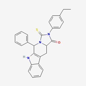 molecular formula C27H23N3OS B4288218 2-(4-ethylphenyl)-5-phenyl-3-thioxo-2,3,5,6,11,11a-hexahydro-1H-imidazo[1',5':1,6]pyrido[3,4-b]indol-1-one 