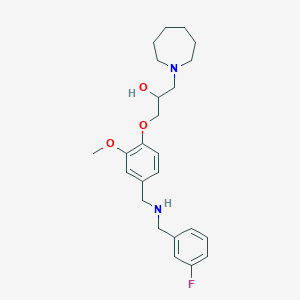 molecular formula C24H33FN2O3 B4288226 1-(1-azepanyl)-3-(4-{[(3-fluorobenzyl)amino]methyl}-2-methoxyphenoxy)-2-propanol 