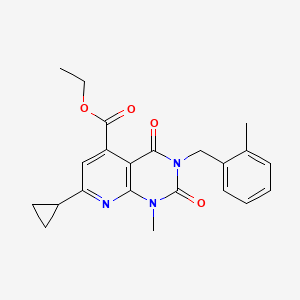 molecular formula C22H23N3O4 B4288234 ethyl 7-cyclopropyl-1-methyl-3-(2-methylbenzyl)-2,4-dioxo-1,2,3,4-tetrahydropyrido[2,3-d]pyrimidine-5-carboxylate 