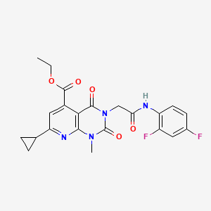 ethyl 7-cyclopropyl-3-{2-[(2,4-difluorophenyl)amino]-2-oxoethyl}-1-methyl-2,4-dioxo-1,2,3,4-tetrahydropyrido[2,3-d]pyrimidine-5-carboxylate