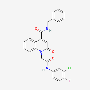N-benzyl-1-{2-[(3-chloro-4-fluorophenyl)amino]-2-oxoethyl}-2-oxo-1,2-dihydro-4-quinolinecarboxamide