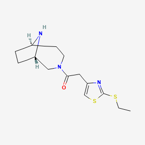 molecular formula C14H21N3OS2 B4288259 rel-(1S,6R)-3-{[2-(ethylthio)-1,3-thiazol-4-yl]acetyl}-3,9-diazabicyclo[4.2.1]nonane hydrochloride 