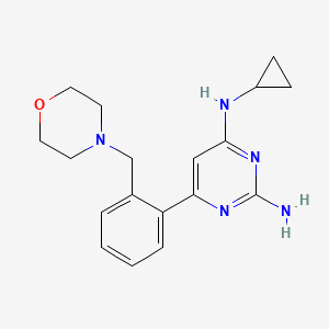 molecular formula C18H23N5O B4288267 N~4~-cyclopropyl-6-[2-(morpholin-4-ylmethyl)phenyl]pyrimidine-2,4-diamine 