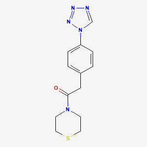 molecular formula C13H15N5OS B4288298 4-{[4-(1H-tetrazol-1-yl)phenyl]acetyl}thiomorpholine 