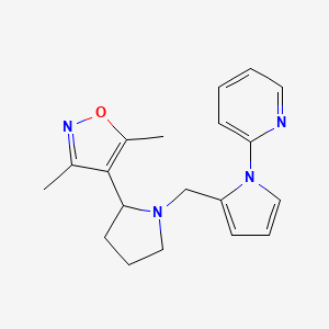 molecular formula C19H22N4O B4288304 2-(2-{[2-(3,5-dimethylisoxazol-4-yl)pyrrolidin-1-yl]methyl}-1H-pyrrol-1-yl)pyridine 