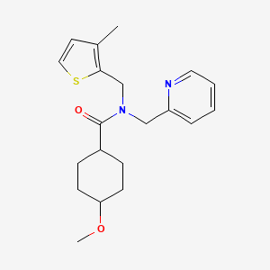 4-methoxy-N-[(3-methyl-2-thienyl)methyl]-N-(pyridin-2-ylmethyl)cyclohexanecarboxamide