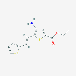 molecular formula C13H13NO2S2 B428834 Ethyl 4-amino-5-[2-(2-thienyl)vinyl]-2-thiophenecarboxylate 
