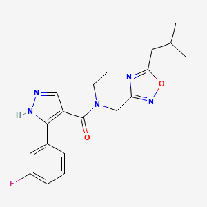 N-ethyl-3-(3-fluorophenyl)-N-[(5-isobutyl-1,2,4-oxadiazol-3-yl)methyl]-1H-pyrazole-4-carboxamide