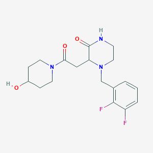 molecular formula C18H23F2N3O3 B4288356 4-(2,3-difluorobenzyl)-3-[2-(4-hydroxy-1-piperidinyl)-2-oxoethyl]-2-piperazinone 