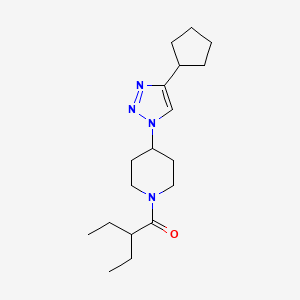 4-(4-cyclopentyl-1H-1,2,3-triazol-1-yl)-1-(2-ethylbutanoyl)piperidine