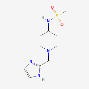 molecular formula C10H18N4O2S B4288381 N-[1-(1H-imidazol-2-ylmethyl)piperidin-4-yl]methanesulfonamide 