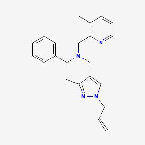 molecular formula C22H26N4 B4288388 1-(1-allyl-3-methyl-1H-pyrazol-4-yl)-N-benzyl-N-[(3-methylpyridin-2-yl)methyl]methanamine 