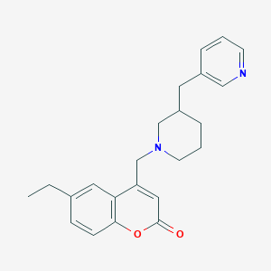 molecular formula C23H26N2O2 B4288417 6-ethyl-4-{[3-(pyridin-3-ylmethyl)piperidin-1-yl]methyl}-2H-chromen-2-one 