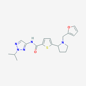 molecular formula C19H23N5O2S B4288453 5-[1-(2-furylmethyl)-2-pyrrolidinyl]-N-(2-isopropyl-2H-1,2,3-triazol-4-yl)-2-thiophenecarboxamide 