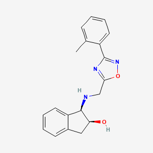 molecular formula C19H19N3O2 B4288473 (1R,2S)-1-({[3-(2-methylphenyl)-1,2,4-oxadiazol-5-yl]methyl}amino)indan-2-ol 