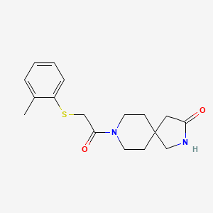 molecular formula C17H22N2O2S B4288515 8-{[(2-methylphenyl)thio]acetyl}-2,8-diazaspiro[4.5]decan-3-one 