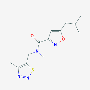 molecular formula C13H18N4O2S B4288529 5-isobutyl-N-methyl-N-[(4-methyl-1,2,3-thiadiazol-5-yl)methyl]isoxazole-3-carboxamide 