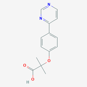 molecular formula C14H14N2O3 B428854 2-Methyl-2-[4-(4-pyrimidinyl)phenoxy]propanoic acid 