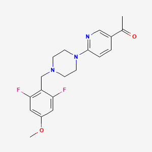 molecular formula C19H21F2N3O2 B4288545 1-{6-[4-(2,6-difluoro-4-methoxybenzyl)piperazin-1-yl]pyridin-3-yl}ethanone 