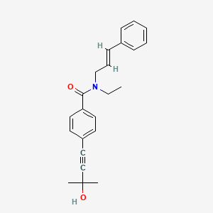 N-ethyl-4-(3-hydroxy-3-methylbut-1-yn-1-yl)-N-[(2E)-3-phenylprop-2-en-1-yl]benzamide