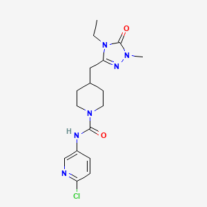 molecular formula C17H23ClN6O2 B4288578 N-(6-chloropyridin-3-yl)-4-[(4-ethyl-1-methyl-5-oxo-4,5-dihydro-1H-1,2,4-triazol-3-yl)methyl]piperidine-1-carboxamide 