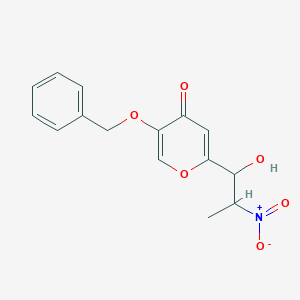 molecular formula C15H15NO6 B428858 5-(benzyloxy)-2-(1-hydroxy-2-nitropropyl)-4H-pyran-4-one CAS No. 59281-20-8