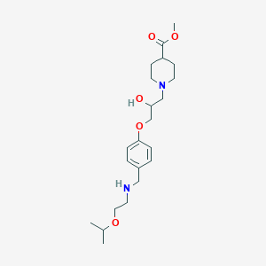 molecular formula C22H36N2O5 B4288580 methyl 1-[2-hydroxy-3-(4-{[(2-isopropoxyethyl)amino]methyl}phenoxy)propyl]-4-piperidinecarboxylate 