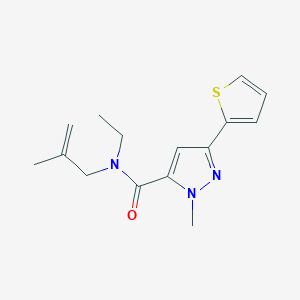 molecular formula C15H19N3OS B4288608 N-ethyl-1-methyl-N-(2-methylprop-2-en-1-yl)-3-(2-thienyl)-1H-pyrazole-5-carboxamide 