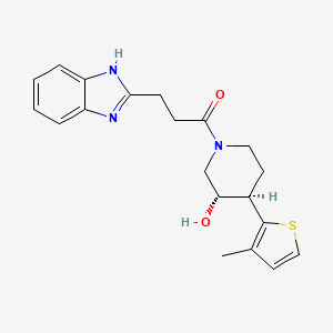 (3S*,4R*)-1-[3-(1H-benzimidazol-2-yl)propanoyl]-4-(3-methyl-2-thienyl)piperidin-3-ol