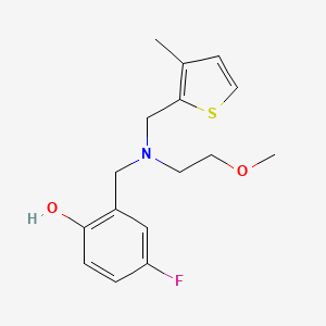 molecular formula C16H20FNO2S B4288646 4-fluoro-2-({(2-methoxyethyl)[(3-methyl-2-thienyl)methyl]amino}methyl)phenol 