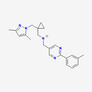 molecular formula C22H27N5 B4288651 ({1-[(3,5-dimethyl-1H-pyrazol-1-yl)methyl]cyclopropyl}methyl){[2-(3-methylphenyl)pyrimidin-5-yl]methyl}amine 