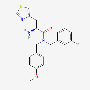 molecular formula C21H22FN3O2S B4288654 N~1~-(3-fluorobenzyl)-N~1~-(4-methoxybenzyl)-3-(1,3-thiazol-4-yl)-L-alaninamide hydrochloride 