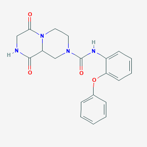 molecular formula C20H20N4O4 B4288677 6,9-dioxo-N-(2-phenoxyphenyl)octahydro-2H-pyrazino[1,2-a]pyrazine-2-carboxamide 