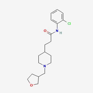 molecular formula C19H27ClN2O2 B4288685 N-(2-chlorophenyl)-3-[1-(tetrahydro-3-furanylmethyl)-4-piperidinyl]propanamide 
