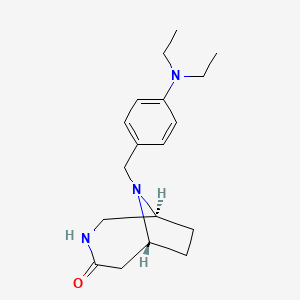 molecular formula C18H27N3O B4288700 (1S*,6R*)-9-[4-(diethylamino)benzyl]-3,9-diazabicyclo[4.2.1]nonan-4-one 
