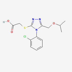 molecular formula C14H16ClN3O3S B4288711 {[4-(2-chlorophenyl)-5-(isopropoxymethyl)-4H-1,2,4-triazol-3-yl]thio}acetic acid 